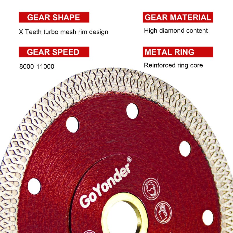 GoYonder 4 Inch Super Thin Diamond Tile Saw Blade for Angle Grinder, Dry Wet Cutting of Ceramic Tile, Concrete, Granite - Image 3